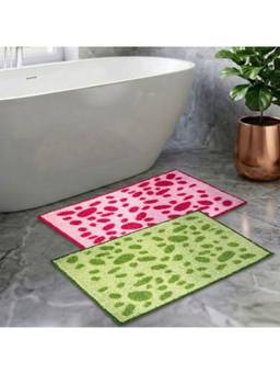Athom Living - Multi-Color Easy Home Designer Soft Anti Slip Bath Mats (Pack Of 2) (M)