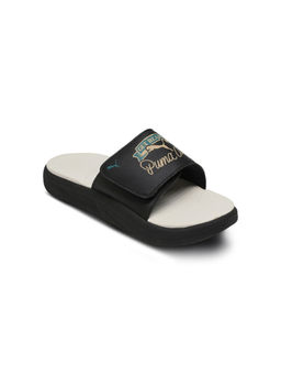 Puma - Kids Black SoftrideSlide SUPERYouth Slip-on Sliders