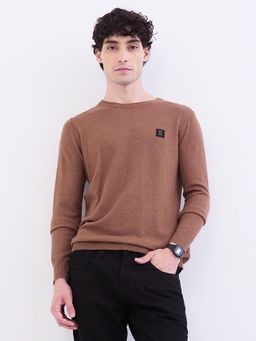 Spykar - Bison Brown Slim Fit Casual Sweatshirt for Men