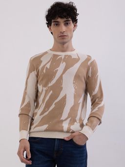 Spykar - Taupe Beige Slim Fit Casual Sweatshirt for Men