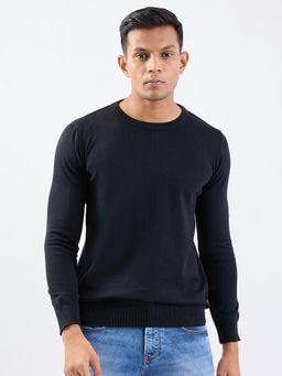Spykar - Black Slim Fit Casual Sweatshirt for Men