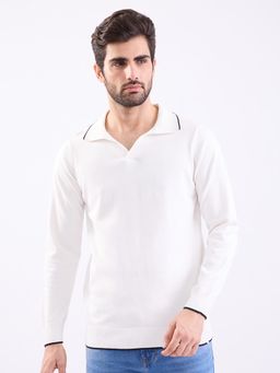 Spykar - White Slim Fit Casual Polo T-Shirt for Men