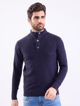 Spykar - Navy Blue Slim Fit Casual Sweatshirt for Men