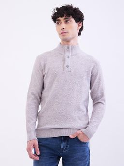 Spykar - Silver Grey Slim Fit Casual Sweatshirt for Men
