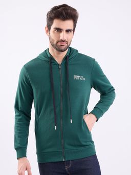 Spykar - Botanical Green Regular Fit Casual Hoodie