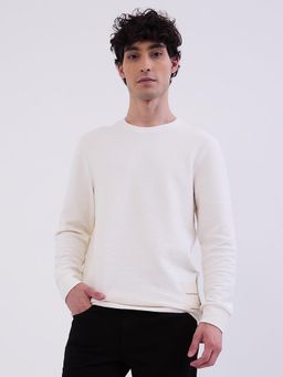 Spykar - Off White Slim Fit Casual Sweatshirts for Men