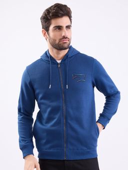 Spykar - Indigo Blue Regular Fit Casual Hoodie