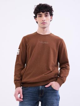 Spykar - Bison Brown Slim Fit Casual Sweatshirts for Men