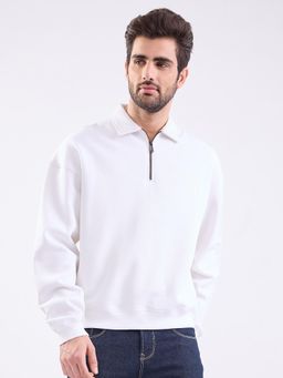 Spykar - White Slim Fit Casual Sweatshirts for Men