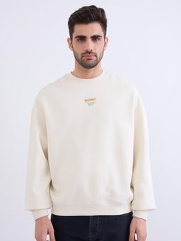 Spykar - Off White Oversize Fit Casual Sweatshirts for Men