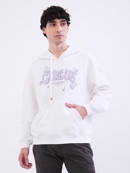 Spykar - White Oversize Fit Casual Hoodie