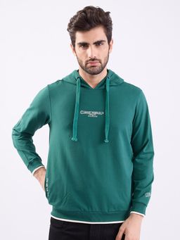 Spykar - Botanical Green Regular Fit Casual Hoodie
