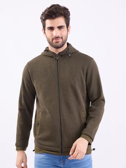 Spykar - Rifle Green Regular Fit Casual Hoodie