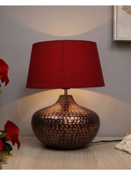 Homesake - Antique Table Lamp Guard Red Shade