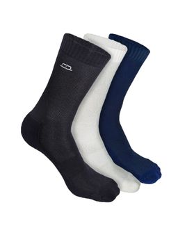 Heelium - Bamboo Crew Socks for Men - 3 Pairs - Black White Navy Blue - Odour Free