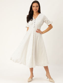 Twenty Dresses by Nykaa Fashion - Stunning In White Polka Dot Dress