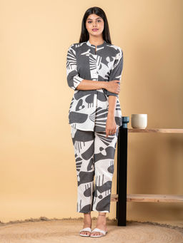 Readiprint - Curved Style Cotton Fabric Black Co-Ord (Set of 2)