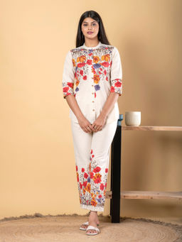 Readiprint - Curved Style Cotton Flex Fabric Red Co-Ord (Set of 2)