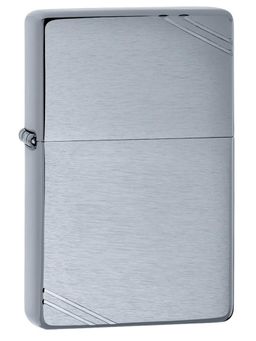 Zippo - Brushed Chrome Vintage with Slashes Windproof Pocket Lighter