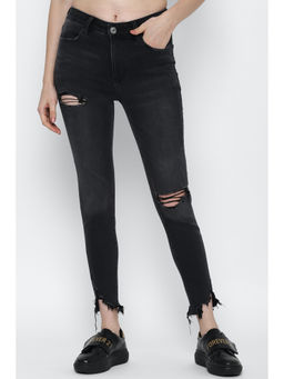 American Eagle - Women Black Next Level Temp Tech Ripped High-waisted Jegging