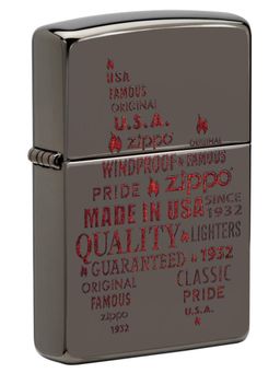Zippo - Typographic Flame Art Design Windproof Pocket Lighter