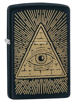 Zippo - Eye of Providence Black Matte Design Windproof Pocket Lighter