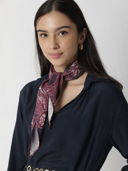 RAREISM - Rhombus Shaped Floral Print Contemporary Scarf
