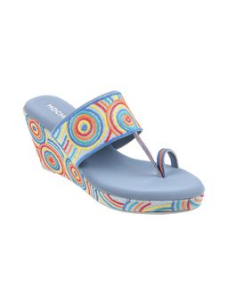 Mochi - Women Beaded Blue Wedges
