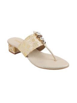 Metro - Women Synthetic Gold Sandals