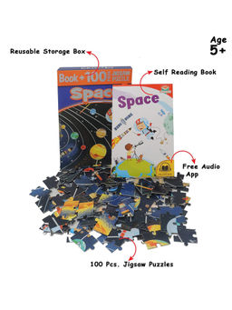Popcorn Games & Puzzles - Space 100 Piece Jigsaw Puzzle with Free Book