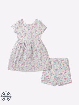 GAP - Multi-Color Floral Regular Fit Dress with Shorts