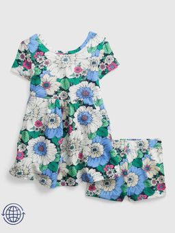 GAP - Multi-Color Floral Regular Fit Dress with Shorts