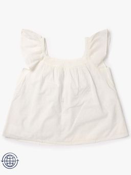 GAP - Off White Solid Regular Fit Top