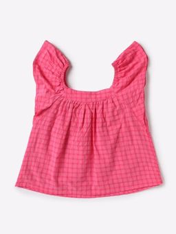 GAP - Pink Checks Regular Fit Top