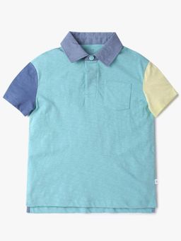 GAP - Blue Colorblock Regular Fit Polo T-Shirt