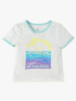 GAP - White Printed Regular Fit T-Shirt