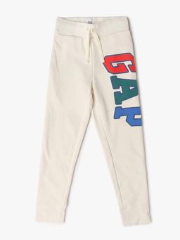 GAP - Off White Solid Regular Fit Joggers
