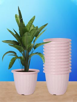 Kuber Industries - Marble Duro Flower Pot for Home & Gardening Pink (Pack of 12)