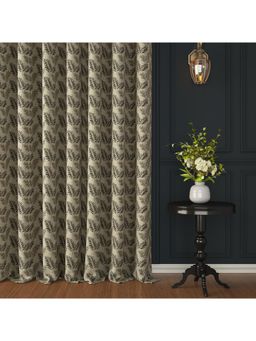 Story@Home - Door Jacquard Room Darkening Curtain Brown, Printed (Pack of 2) (7 feet)