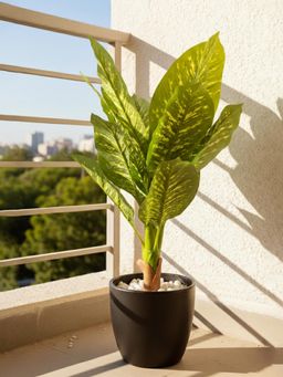 Aarvi Decor - Green Dieffenbachia Artificial Plant Big Size For Home Decor Without Pot