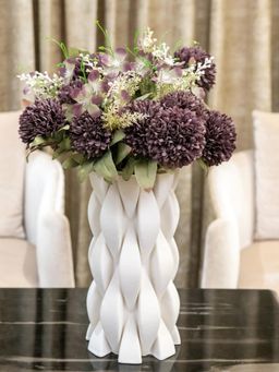 Aarvi Decor - Violet Chrysanthemums Silk Bunch Single Stem Flower