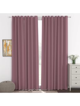 Story@Home - Long Door Polyester, Silk Blackout Curtain Purple (Pack of 4) (9 feet)