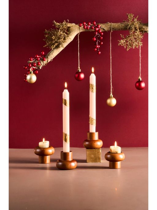 SG Home Two way Solid Wood Candle Holders (Set of 4)