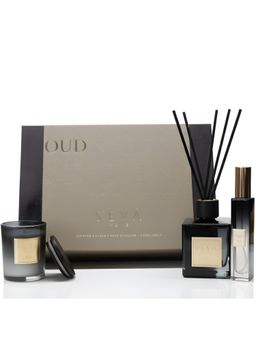 SEVA HOME - Oud Gifting Set Luxury Scented Candle Gift Natural (Pack of 3)
