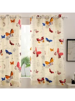 Story@Home - Window Cotton Room Darkening Curtain Single Curtain Cream (5 feet)