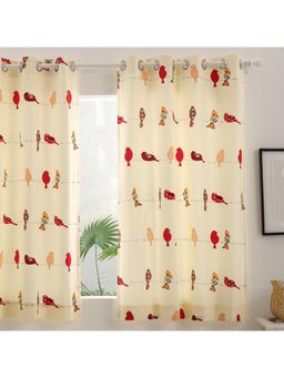 Story@Home - Window Cotton Room Darkening Curtain Single Curtain Multicolor, Printed (5 feet)