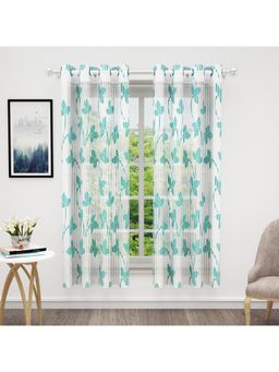 Story@Home - Bedspun Window Polyester Semi Transparent Curtain White (Pack of 2) (5 feet)