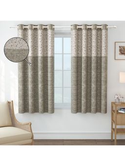 Story@Home - Window Polyester Room Darkening Curtain Beige, Printed (Pack of 2) (5 feet)