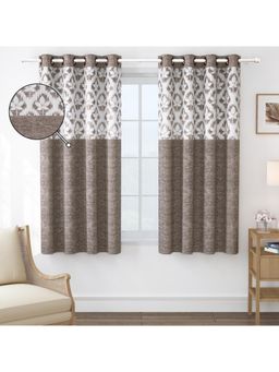 Story@Home - Window Polyester Room Darkening Curtain Coffee Brown, Printed (Pack of 2) (5 feet)