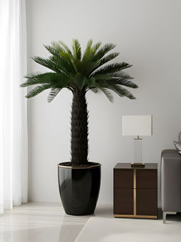 Aarvi Decor - Green Cycas Palm Artificial Plant Big Size For Home Decor Without Pot